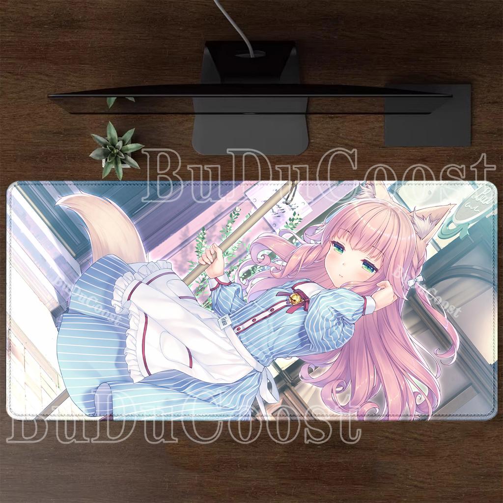 Nekopara Gaming Mousepad Speed HD Printing Anime Girl Desk Mat PC Office Accessories Keyboard Esports Nonslip Base XXL Mouse Pad