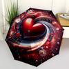 1pc Heart Decorations Automatic Folding Umbrella Durable Iron Frame,All Seasons Home Travel Outdoor Multifunctional Umbrella yy251115171