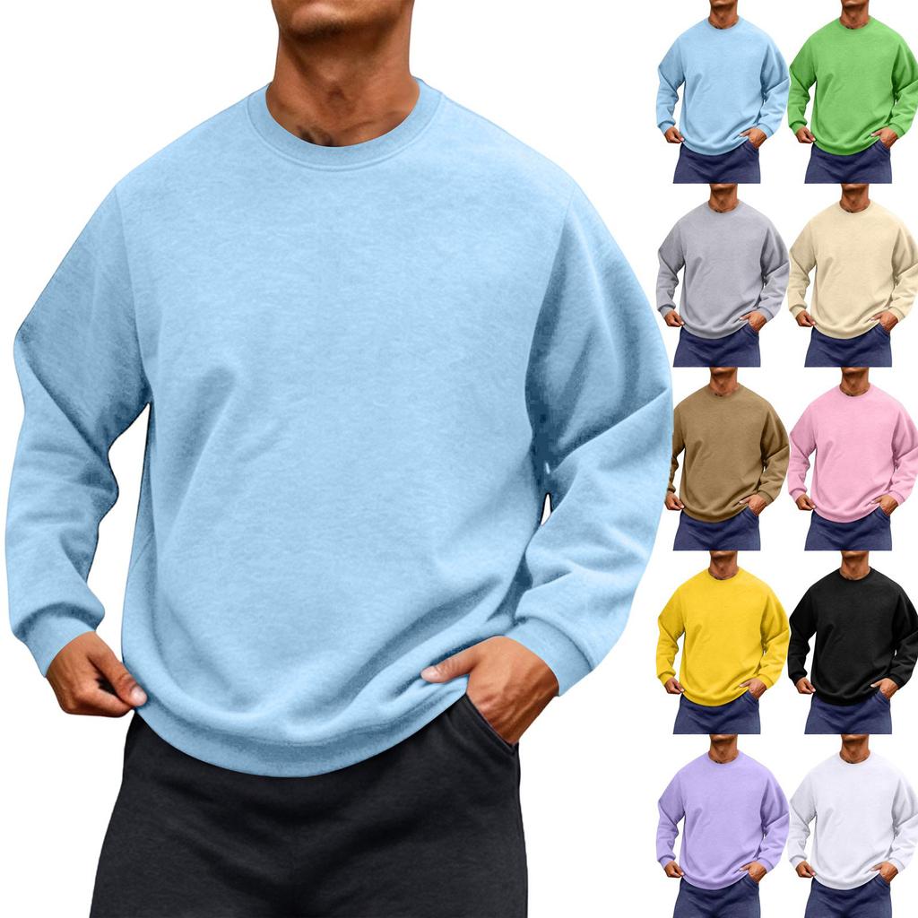 Herren Sweatshirt mit Rundhalsausschnitt und langen Ärmeln, lässiger Pullover für den Alltag