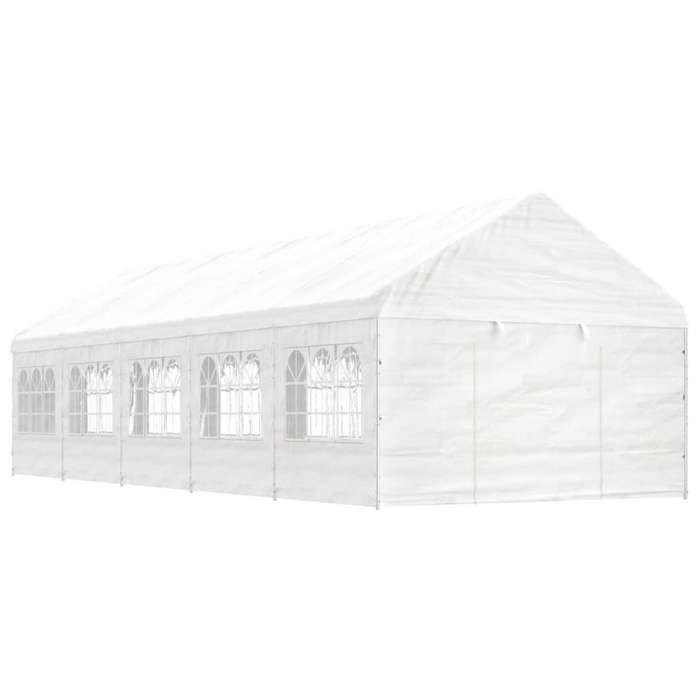 VidaXL Belvédère avec toit blanc 11,15x4,08x3,22 m polyéthylène, tente de fête, chapiteau, abri à auvent, pavillon, tente 3155489
