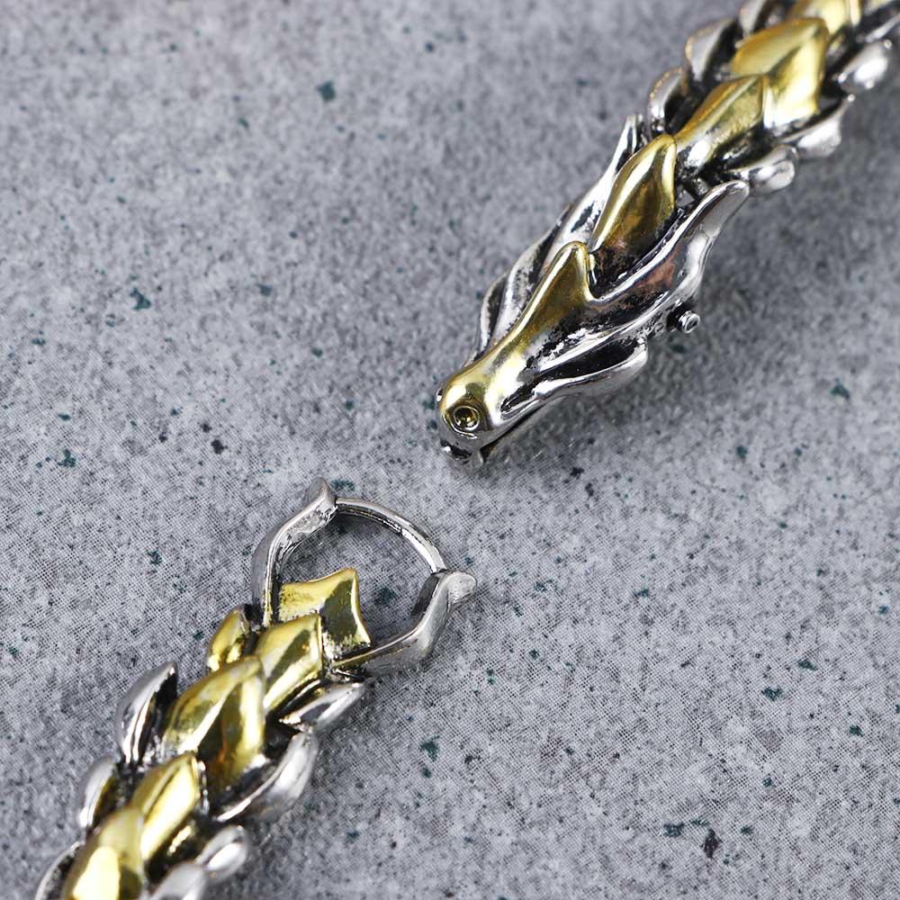 Jewelry Silver Exaggerated Chain Bracelet Teenager jewelry Gold Dragon Bracelet Men's Accessories