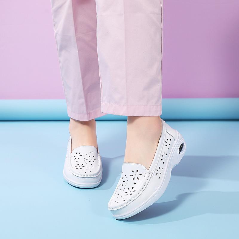 Nurse Shoes Women's Air Cushion New Soft Sole Comfortable Soft Not Tired Feet Non-slip Deodorant White Flat Medical Shoes