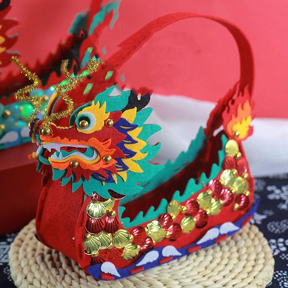 

Набор материалов для изготовления лодок-драконов в китайском стиле своими руками из войлока для весеннего фестиваля зелёный