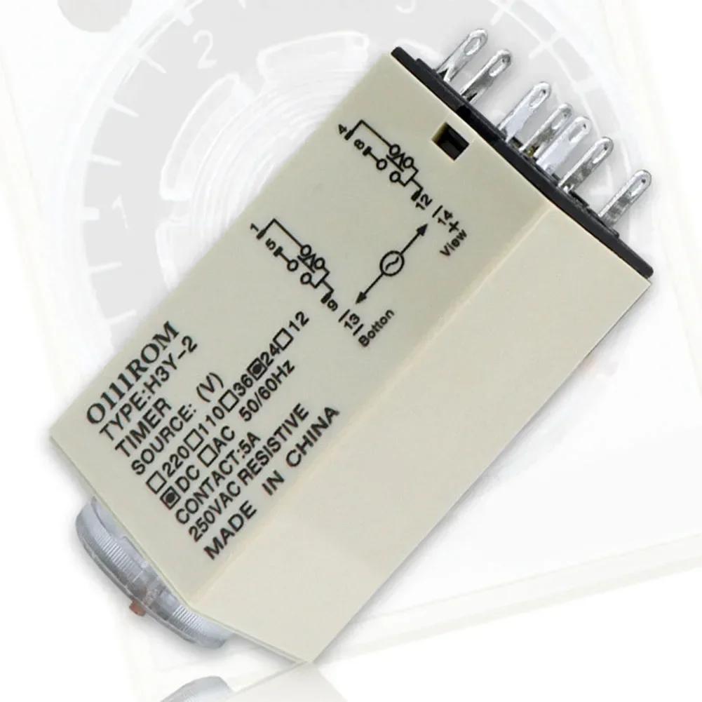 Time Relay Delay Timer Relay AC220V DC24V Adjustable H3Y-2 Industrial Commercial Supplies Brand New For Electrical Testing