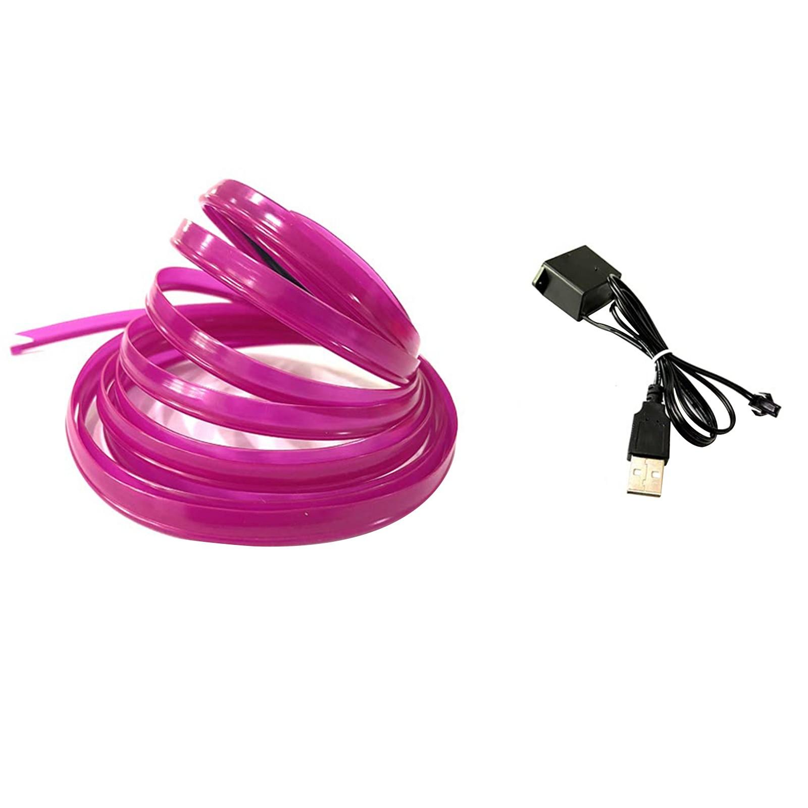 

USB EL Wire 10 M/5 M/3 M Гибкая неоновая световая трубка DC 5 В Неоновая трубка Освещение салона автомобиля Световая полоса для внутренней отделки Декоративная 3 фиолетовый