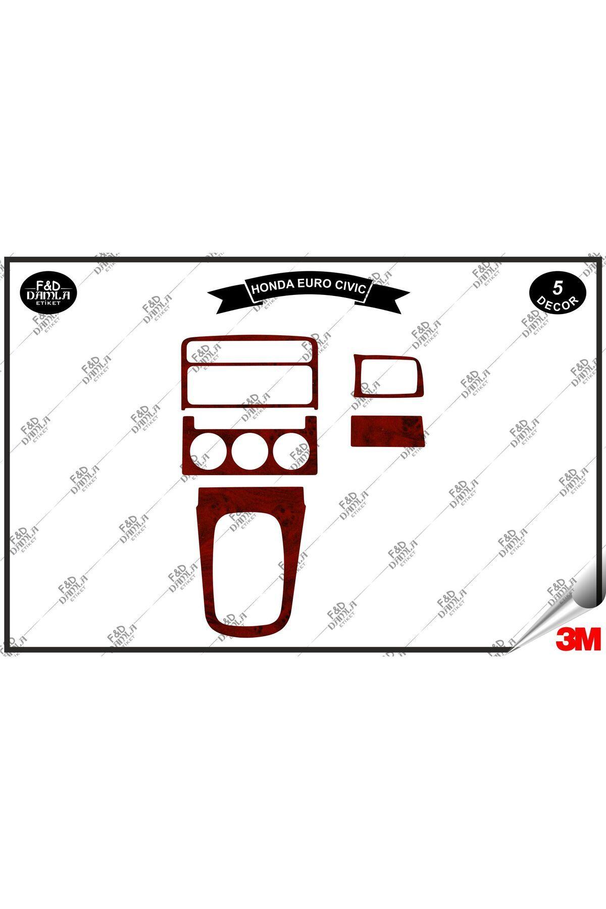 

Honda Euro Civic Torpido Konsol Trim Göğüs Maun Kaplama Set 5 Parça Maun