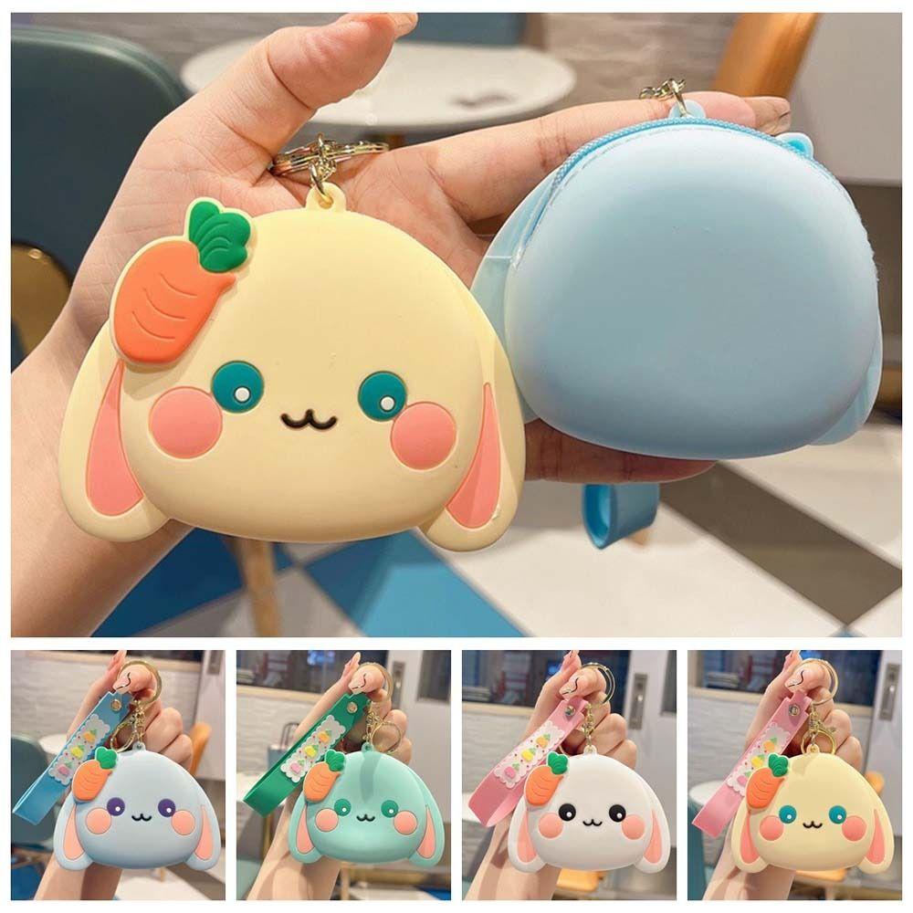 

With Keychain Rabbit Coin Purse Carrot Small Earphone Bag Fashion Animal Key Rings Outdoor