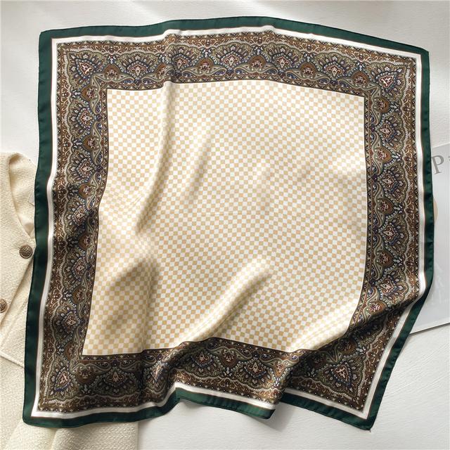 Silk Scarf For Women Luxury Hijab Hair Bands Square Neckerchief Female Satin Shawl Ribbon Headband Fashion Wraps Bandana