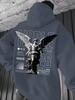 2026 Music Festival Summer New Arrival Men'S Casual All-Match Style Fashion Hoodie with Individual Angel Statue And NOBLE Letter D