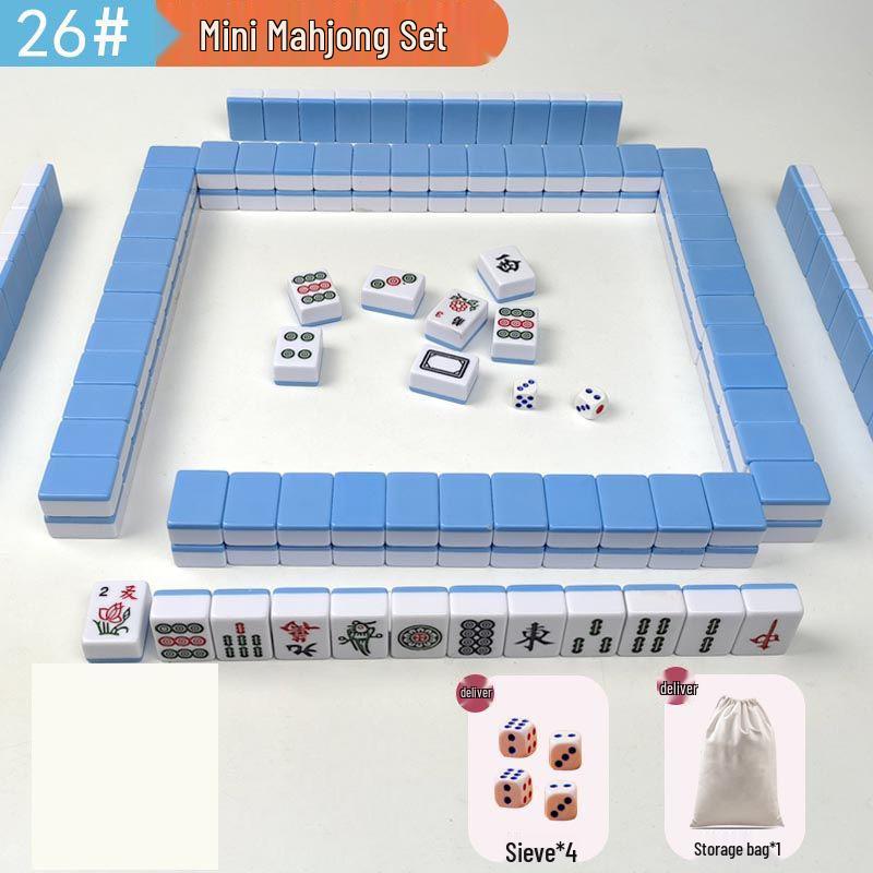 Compact Hand-Rubbed Mini Mahjong Set for Travel & Outdoor Use