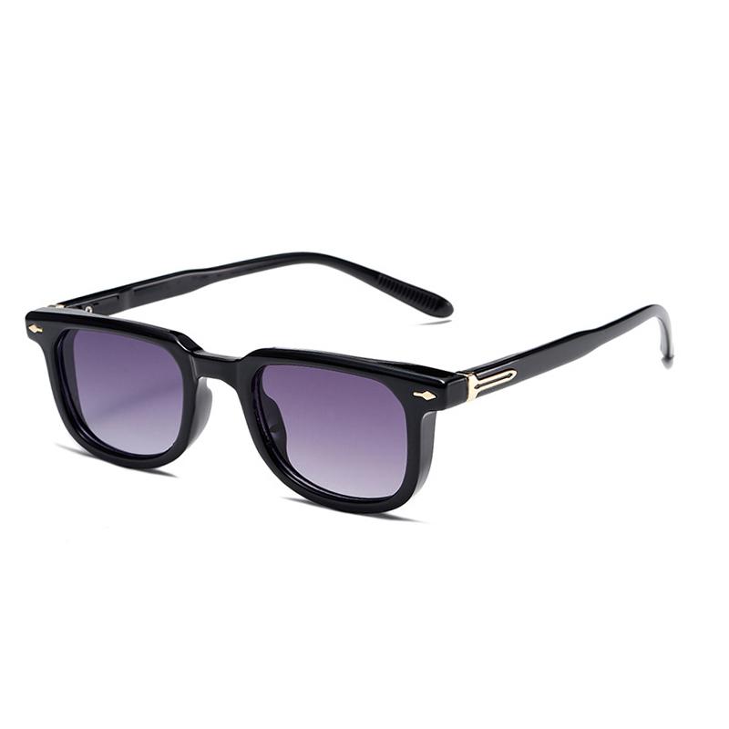SO&EI Mode Quadratisch Damen Luxus Sonnenbrille Vintage Nieten Herren Blau Grün Tönungen UV400 Trendige Sonnenbrillen