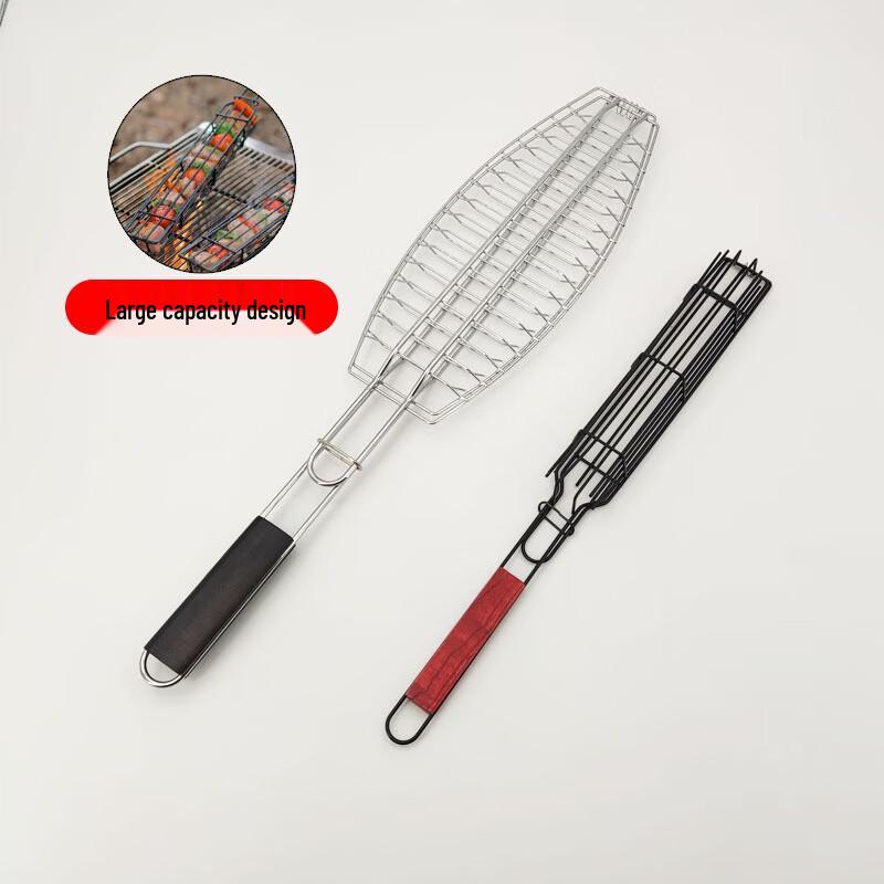 ZISIZ BBQ Grillkorb mit Holzgriff (2er-Pack)