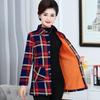 Camicia a quadri calda e spessa di grandi dimensioni da donna, camicia casual con colletto alto di grandi dimensioni, camicia lunga e calda