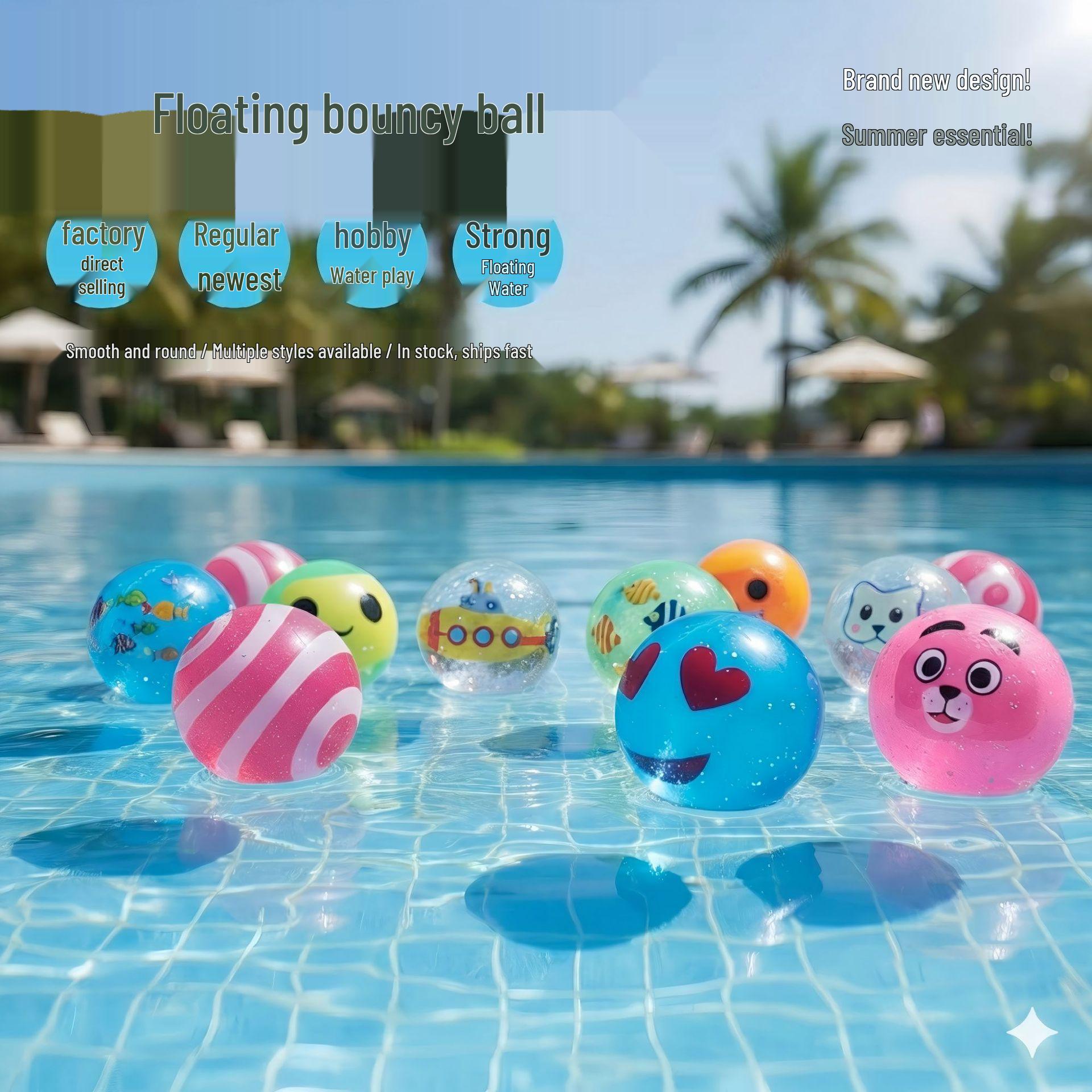 

Floating Rainbow Bouncy Ball 25mm - No. 27 Elastic Jumping Toy No. 23 Floating Set