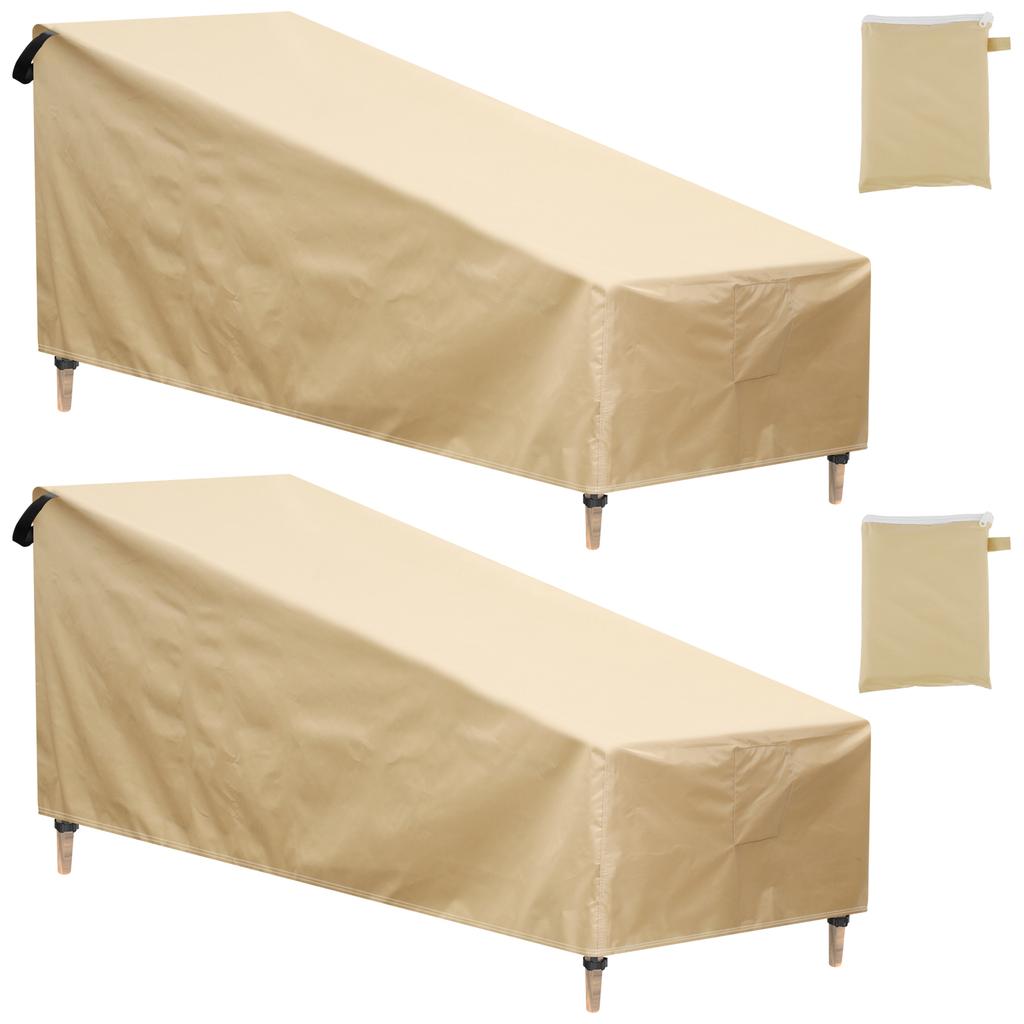 2Pcs Furniture Waterproof Cover Outdoor Lounge Chair Sofa Cover 420D Oxford Heavy Duty Garden Patio Table Chair Dustproof