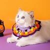 Cat Collar Halloween Costumes for Cats Puppies Knit Witch Hat Neck Piece for Halloween Party Decoration Funny Pumpkin Hat Set