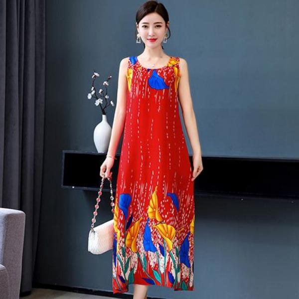 Stijlvolle en comfortabele spaghettibandjes katoenen jurk met bloemenprint voor dames in de zomer