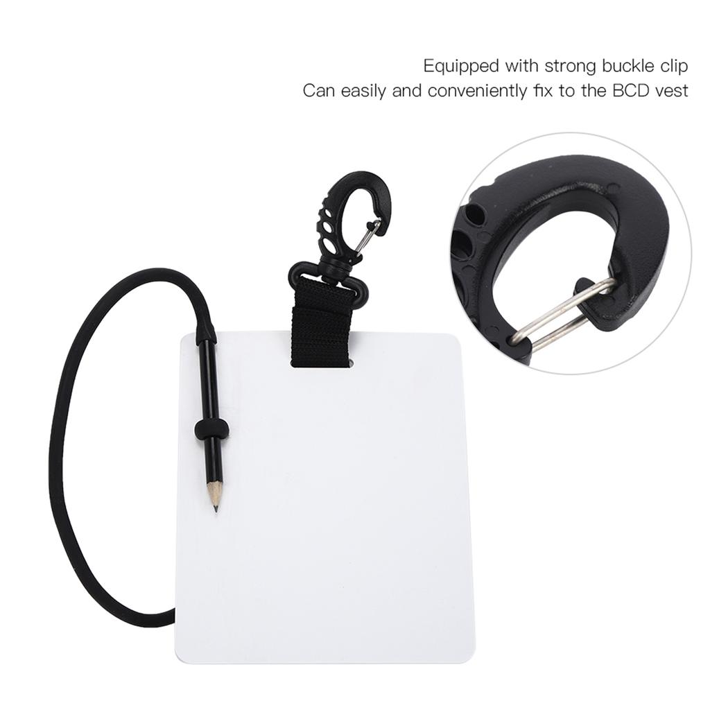 Plastic Underwater Writting Slate Handwriting Plate Notebook Gear Board with Replaceable Pencil