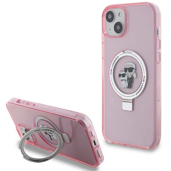 Karl Lagerfeld Klhmp15Shmrskcp Iphone 15 / 14 / 13 6.1 Różowy/Pink Hardcase Ring Stand Karl&Choupettte Magsafe