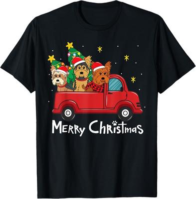 Yorkshire Yorkie Caminhão de Natal Árvore Mamãe Papai Xmas Cachorro Camiseta