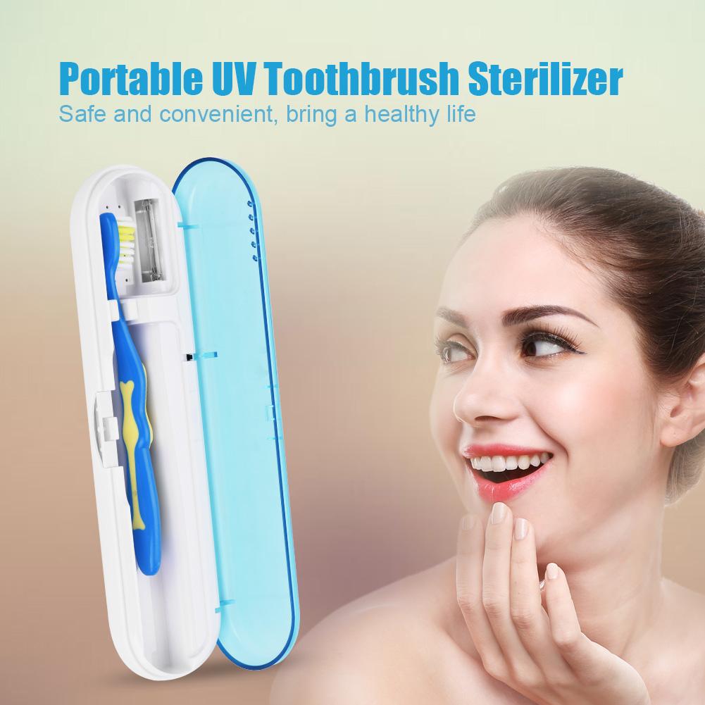 Antibacteria UV Light Portable Toothbrush Sterilizer Sanitizer Cleaner Disinfection Blue