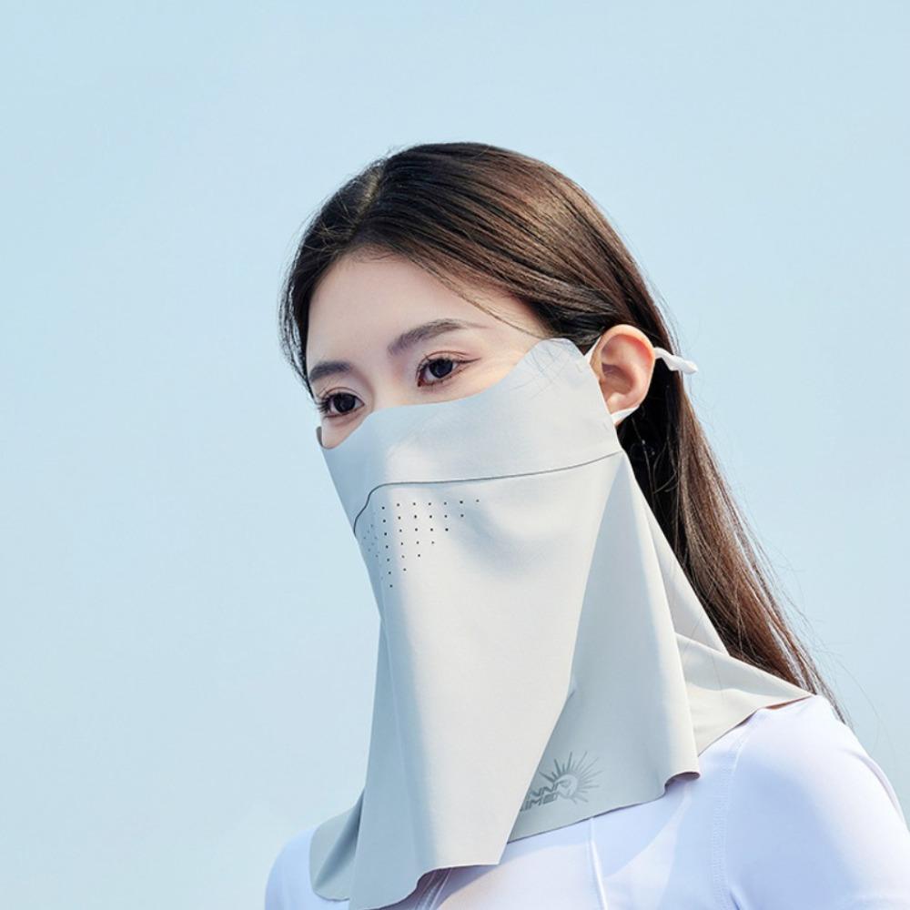 

Summer Face Scarves Ice Silk Mask Solid Color Sunscreen Face Scarf Neck Wrap Cover Cycling