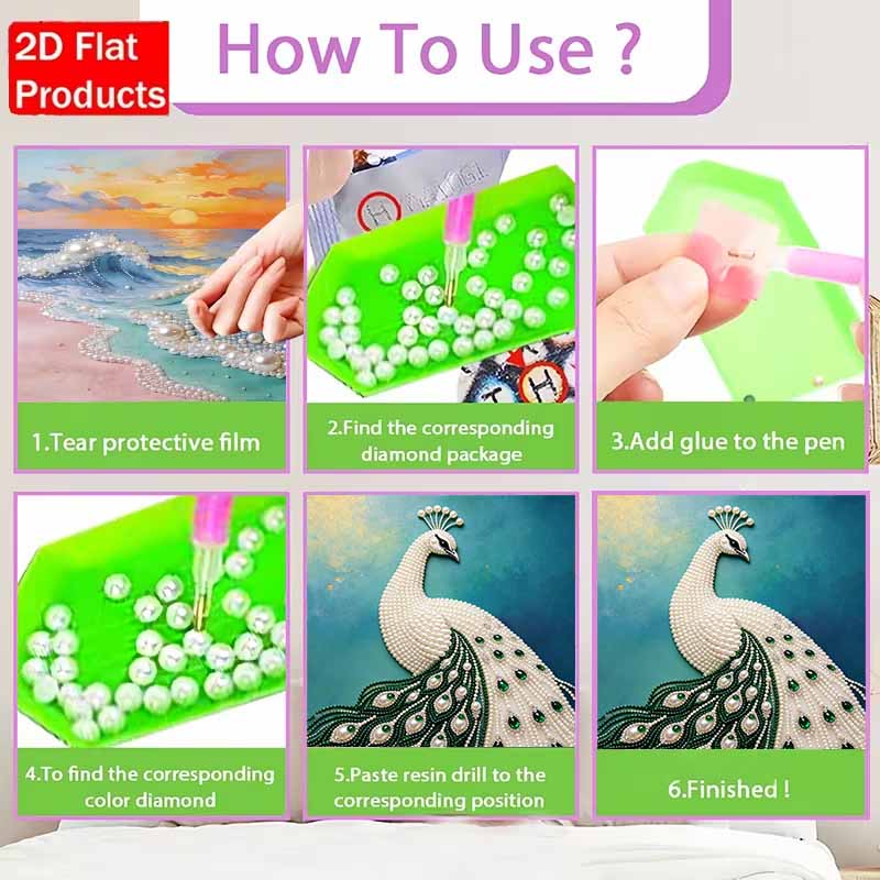 Pearl Art Painting Home Wall Decor Peacock Gemstone Painting Picture Crafts Adult/Beginner Gift Creative Home Decor Unframed DIY Art