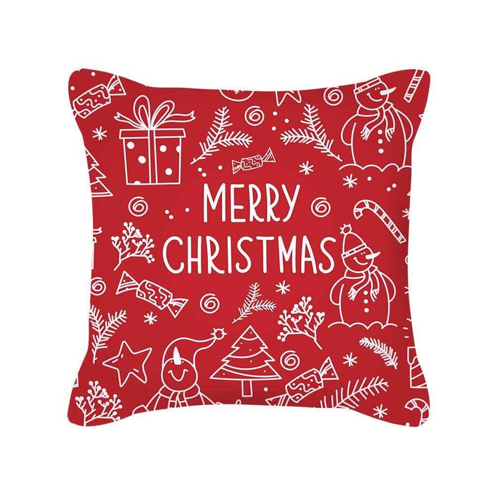 Christmas New Peach Skin Pillow Case Pillow Sofa Pillow Case Red Series Pillow