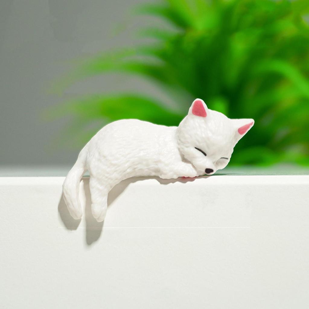 10Pcs Cute Kitten Decoration Creative Sleeping Cat Doll Home Ornaments Toys Cat Car Landscape Decoration Adorable Gifts