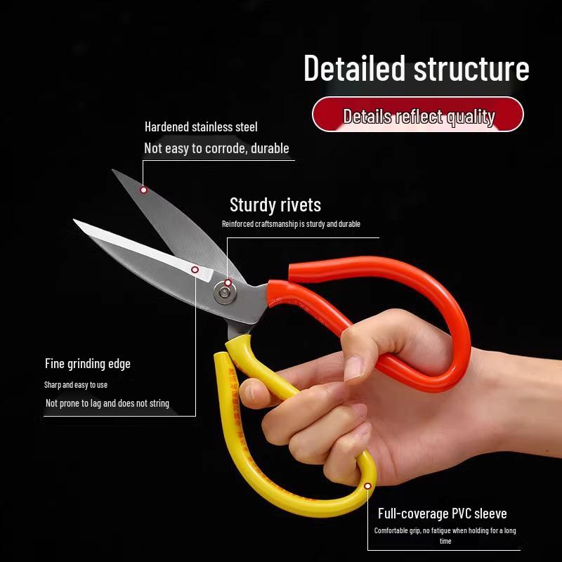 Multifunctional Stainless Steel Scissors for Kitchen, Tailoring, and Commercial Use