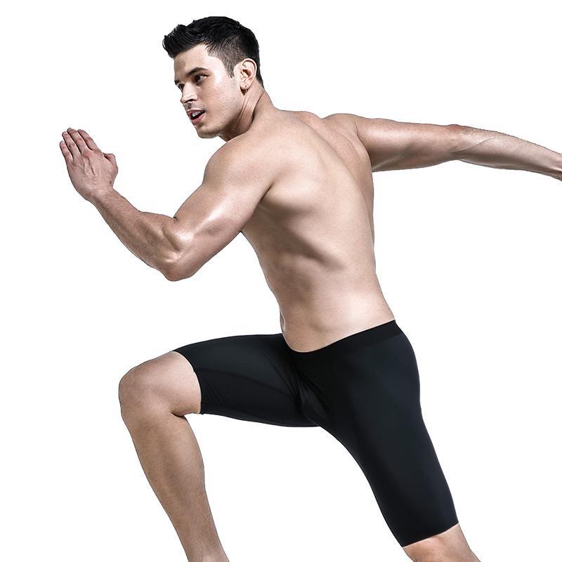 

Мужские быстросохнущие летние шорты-боксеры Ice Silk — износостойкие, свободный крой, удлиненная длина 2XL чёрный