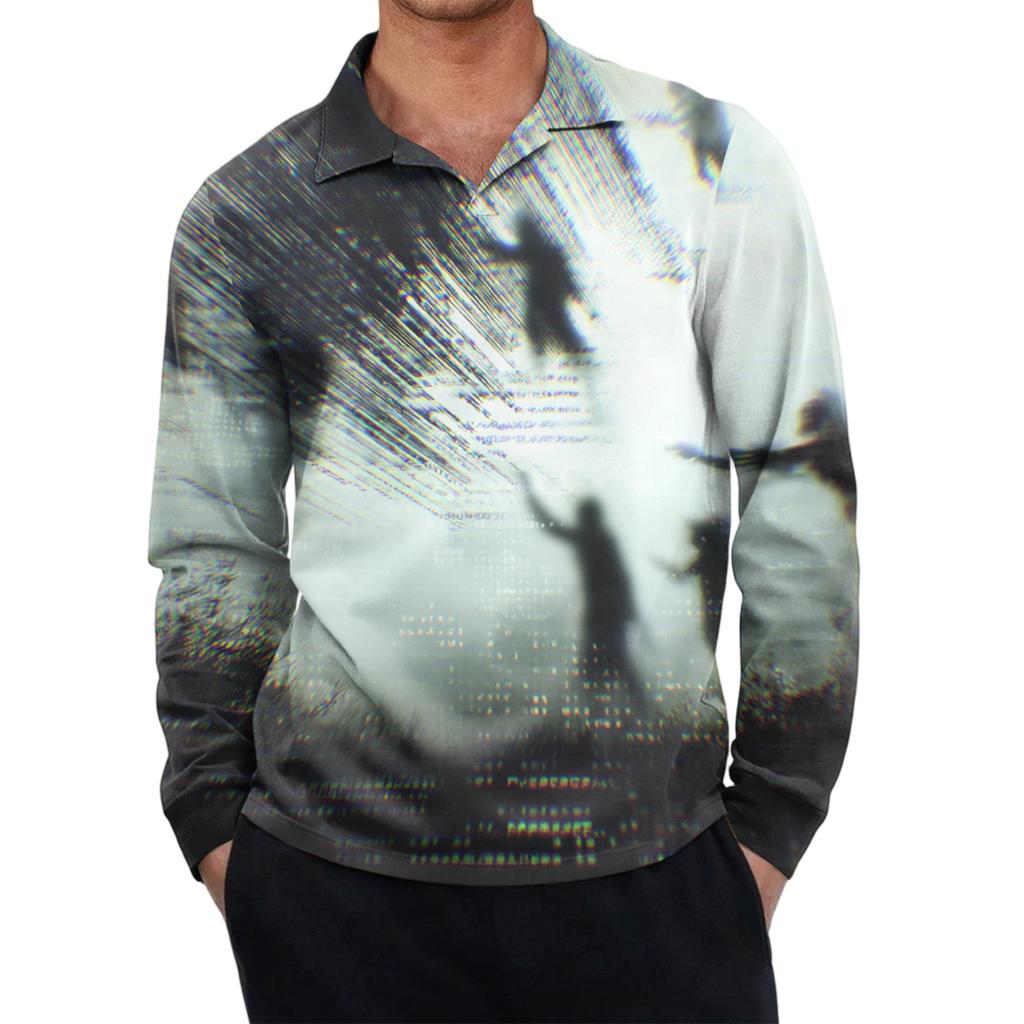 Men's Casual Retro Small V-neck Long-sleeved Top