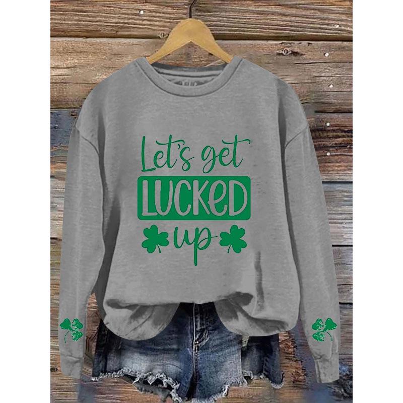 Unisex Simple Round Neck Letter Print Sweatshirt