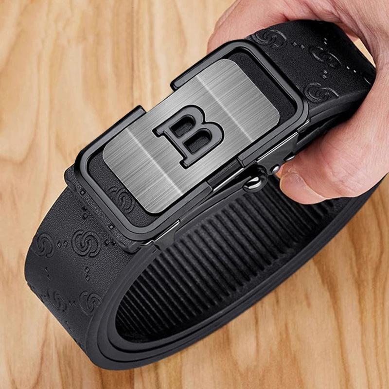 Belt Men'S Leather Casual Business Simple Men'S Automatic Buckle Belt Cowhide Premium Versatile Middle-Aged And Youth Belt