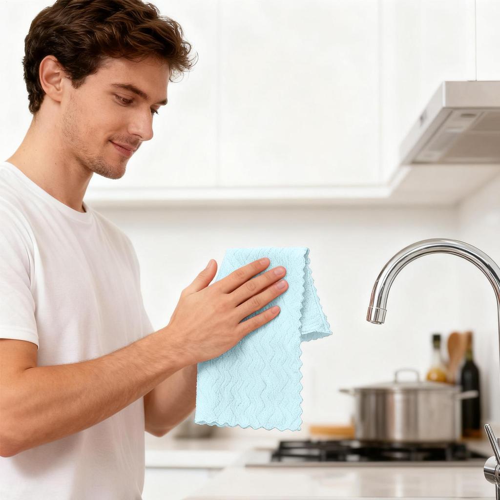 Microfiber Cleaning Cloth Roll Reusable Tear Away Cleaning Towels Wet and Dry Use Rags for Home Kitchen Window Workshop Bathroom