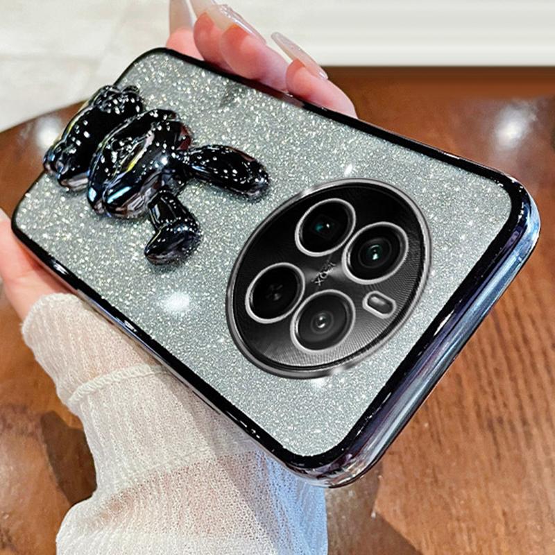 Funda para Realme 12 Pro 5G/12 Pro+ 5G PC+TPU Electrochapado Brillo Conejo Funda de Teléfono