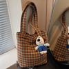 Retro Ins Casual Plaid Shoulder Bag New Bag Women's Simple Fashion Fashion Autumn and Winter Bucket Bag