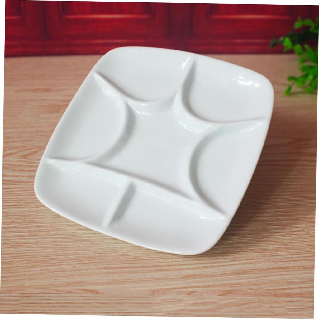 NUOBESTY Ceramic Palette, Oil Paint Palette, Porcelain Paint, Watercolor, Oil Paint Brushes, Rectangular Paint Tray, Artist, Ceramic, White