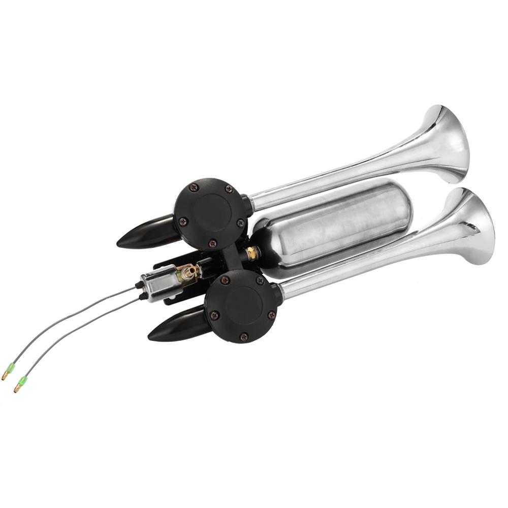 Dual Trumpet Air Horn 300DB Universal Trumpet Truck Dual Air Horns Kit Super Loud Speaker for Car Van Boat Pickup Auto