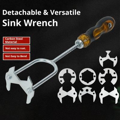 Bathroom Wrench Multi-Size All-in-One Sink Wrench Set with 360-Degree Rotation Tight Spaces Multi-Function Plumbing Tool
