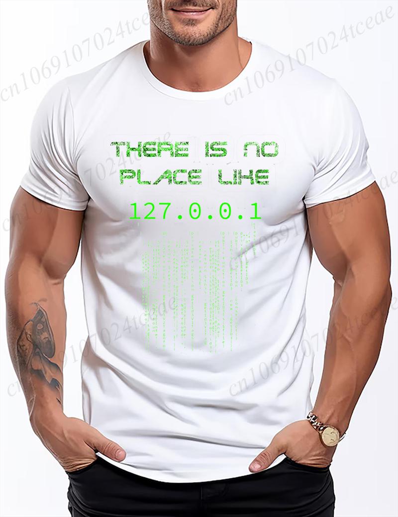 Summer Casual Man TShirts No Place Like 127001 Printed Short Sleeve Tees Fashion Geek Tee Clothes Computer Code Street Tops S