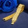 Men's 24K Gold-Plated Engraved Bracelet Watch Chain