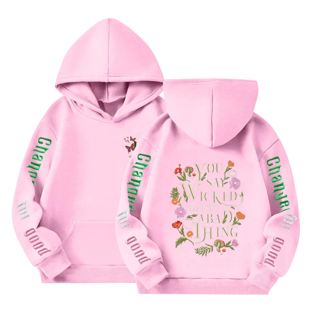 Kinder Langarm Lockerer Pullover Buchstabenaufdruck Kordelzug Kapuzen-Sweatshirt