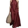 Beliebtes Sommerkleid 2026, ärmellos, mit Rüschenrand am Ausschnitt, locker und dünn, mit Taschen