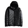 Herren Baumwolljacke mit Kapuze, langärmelig, einfarbig, Daunenmantel mit Seitentaschen, durchgehender Reißverschluss