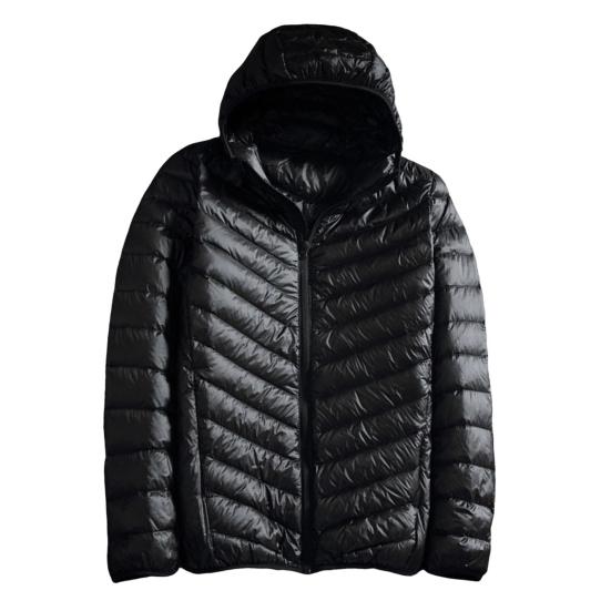 Herren Baumwolljacke mit Kapuze, langärmelig, einfarbig, Daunenmantel mit Seitentaschen, durchgehender Reißverschluss