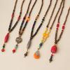 Ethnic Style Wood Necklace & Prayer Beads - Unisex Versatile Chicken Wing Wood Sweater Chain