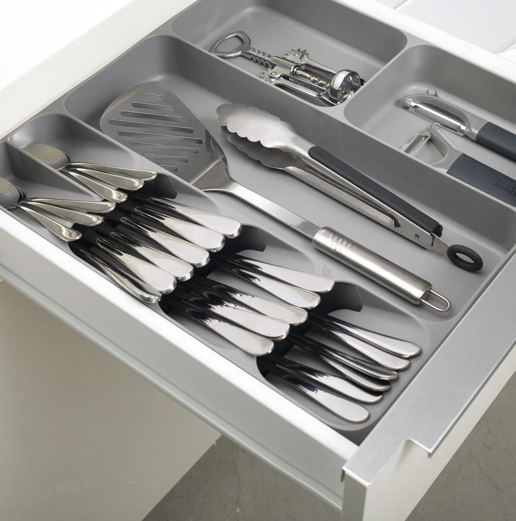 Joseph Joseph Cutlery Case, Tray, Storage, Drawer Organizer, Kitchen Drawer Organization, Large, Gray [Authentic] 85127