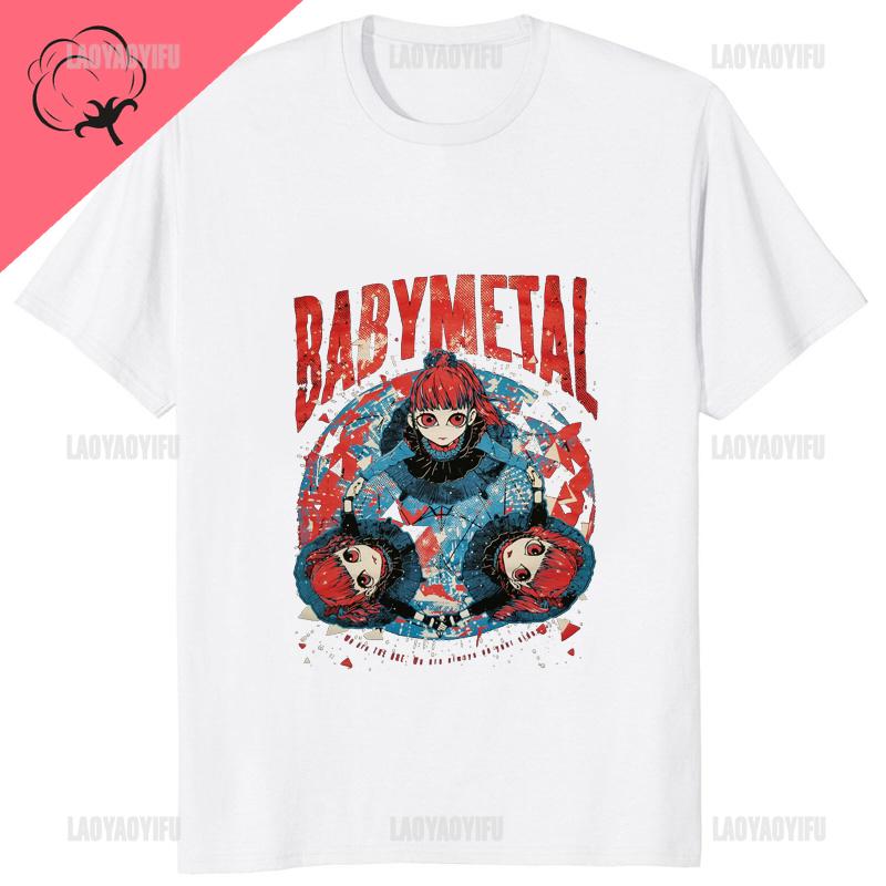 

BABYMETAL Поп-метал группа Печатная хлопковая футболка для фанатов-идолов Повседневная мода Уличная одежда Мужская одежда Хип-хоп Хипстер Женская футболка S