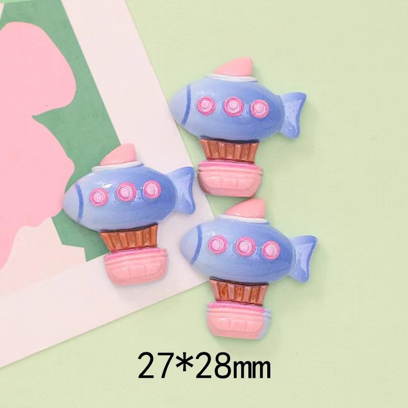 10pcs Amusement Park Airship Train Trojan Horse Resin Cream Glue Phone Case Flat Back Scrapbooking DIY Statue Decoration Crafts